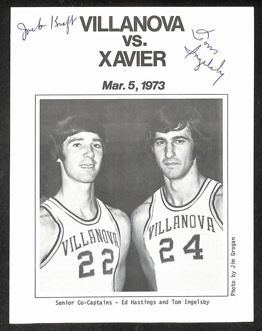1973 Ingelsby/Kraft Signed Villanova vs Xavier NCAA Basketball Program 210940