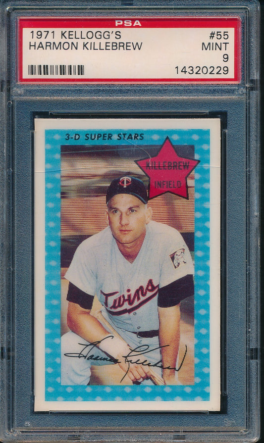 Harmon Killebrew Signed/Auto 1991 Kellogg's Card #55 PSA/DNA MINT 9  210247