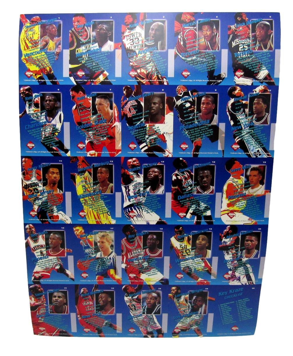 1996 Collectors Edge Key Kraze Full Uncut Sheet Kobe/Iverson/Nash RC 208118