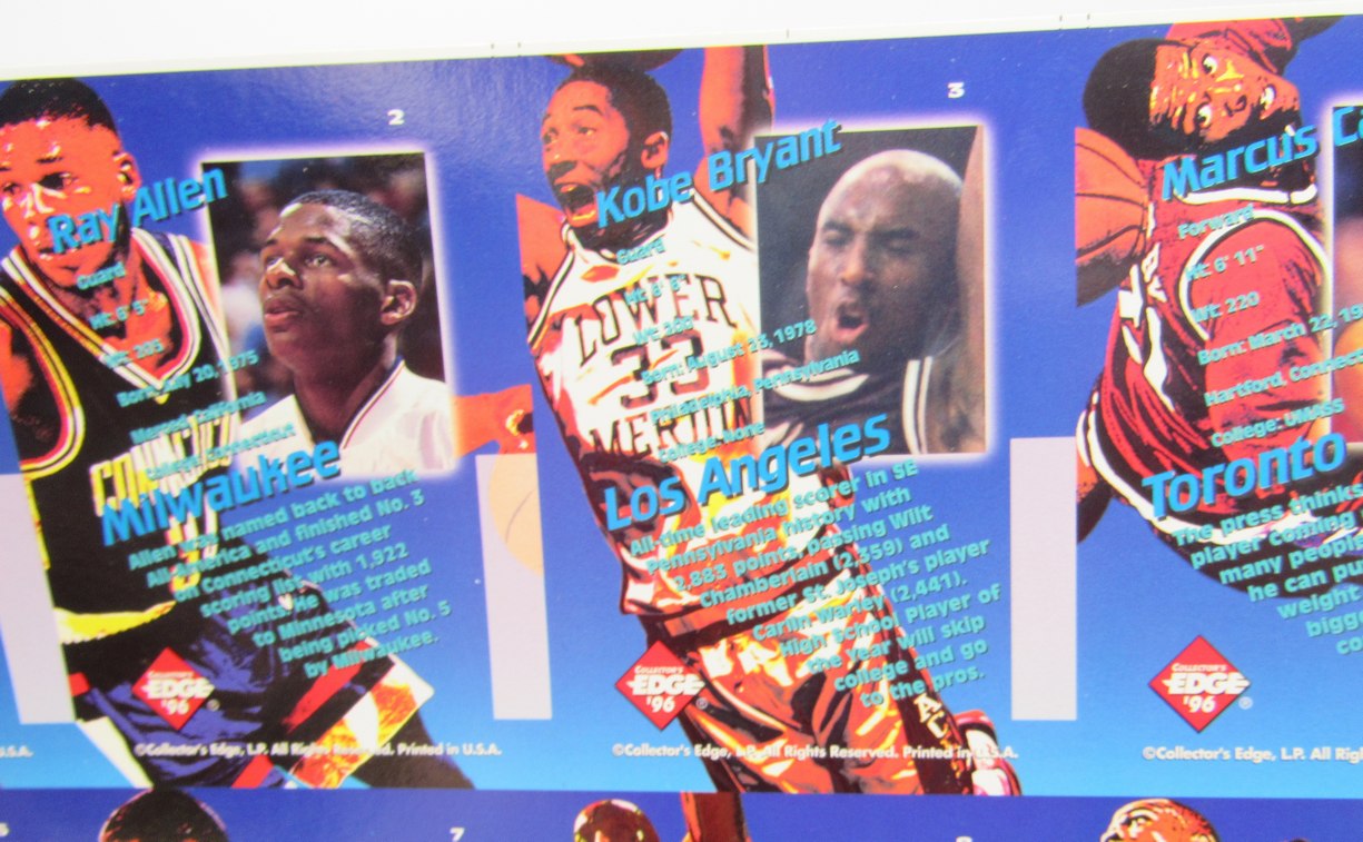 1996 Collectors Edge Key Kraze Full Uncut Sheet Kobe/Iverson/Nash RC 208118