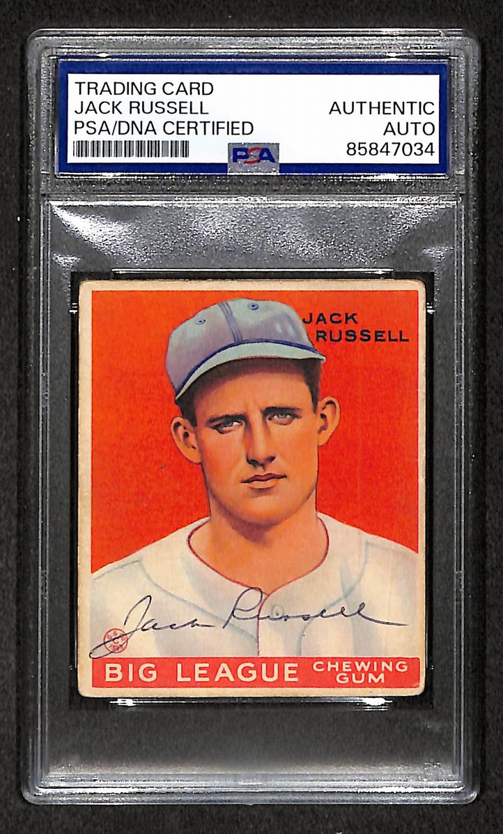 Jack Russell 1933 Goudey Card #167 Signed/Autographed PSA/DNA 210593