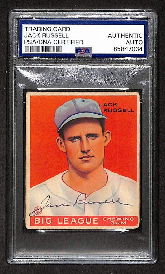 Jack Russell 1933 Goudey Card #167 Signed/Autographed PSA/DNA 210593