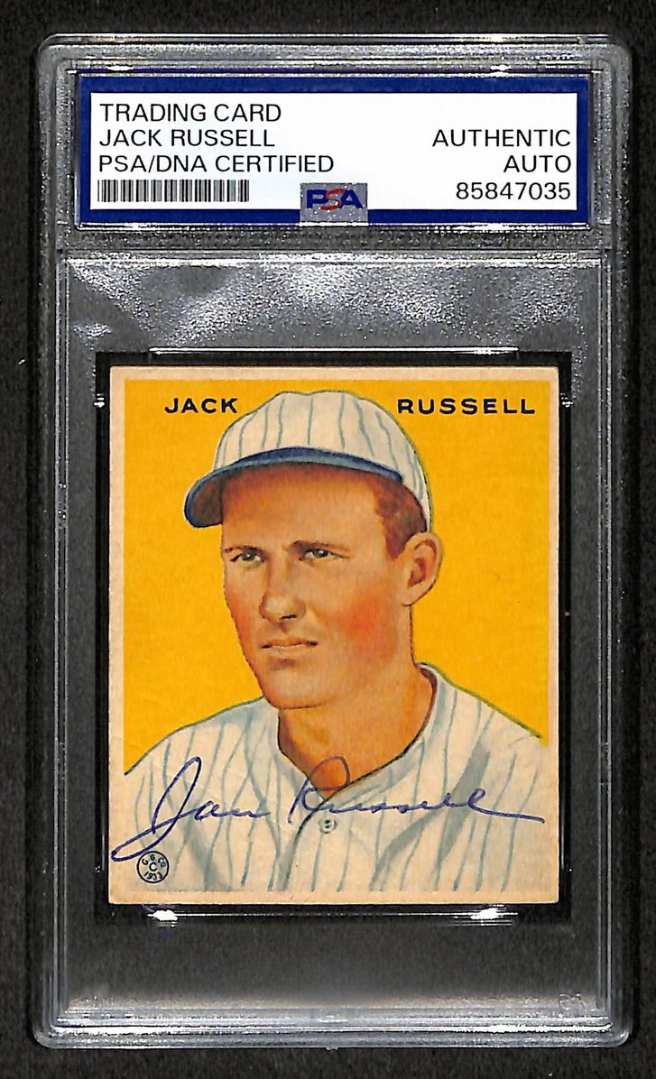 Jack Russell 1933 Goudey Card #123 Signed/Autographed PSA/DNA 210594