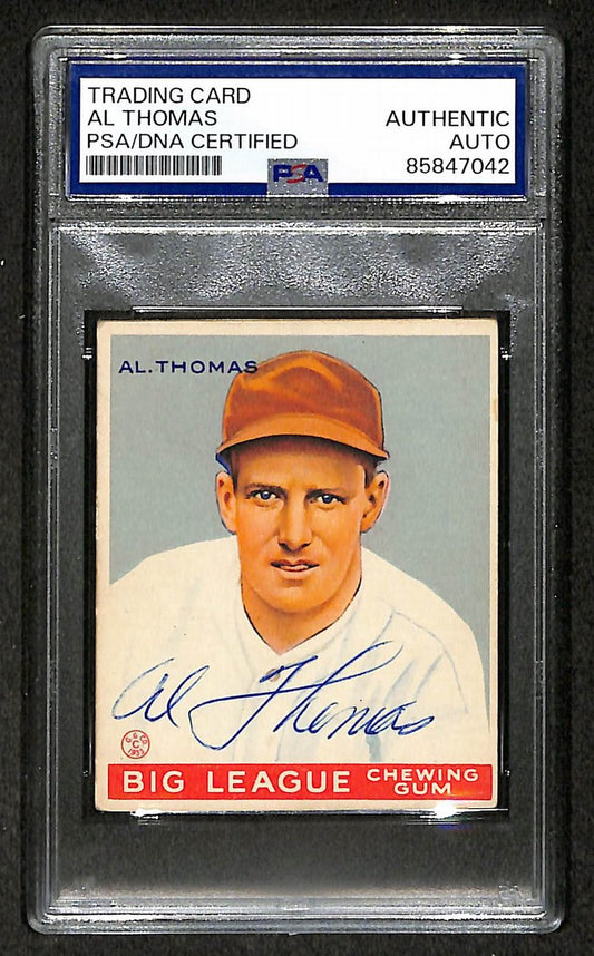 Al Thomas 1933 Goudey Card #169 Signed/Autographed PSA/DNA 210595