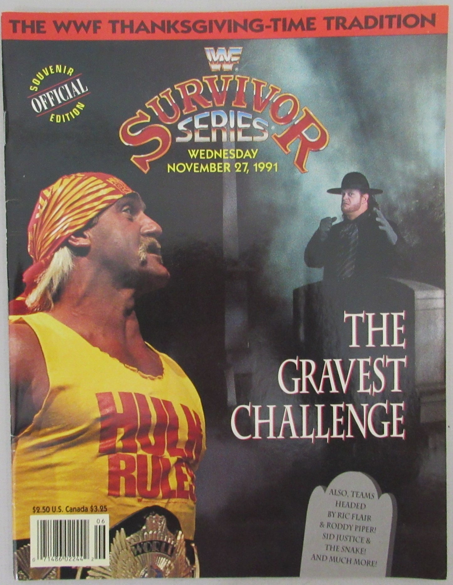 11/27/1991 WWF Survivor Series Program Hulk Hogan on Cover 210254