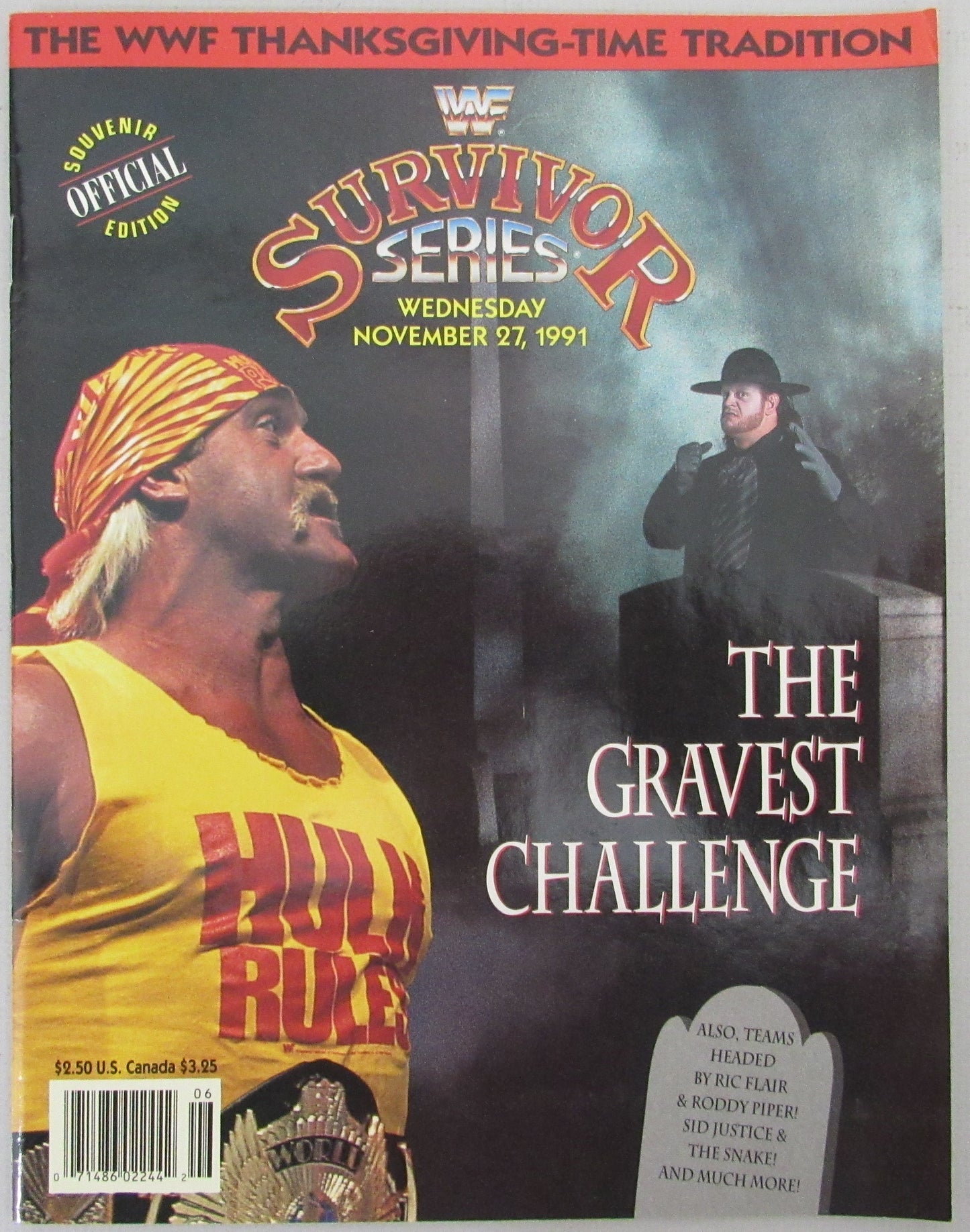 11/27/1991 WWF Survivor Series Program Hulk Hogan on Cover 210255