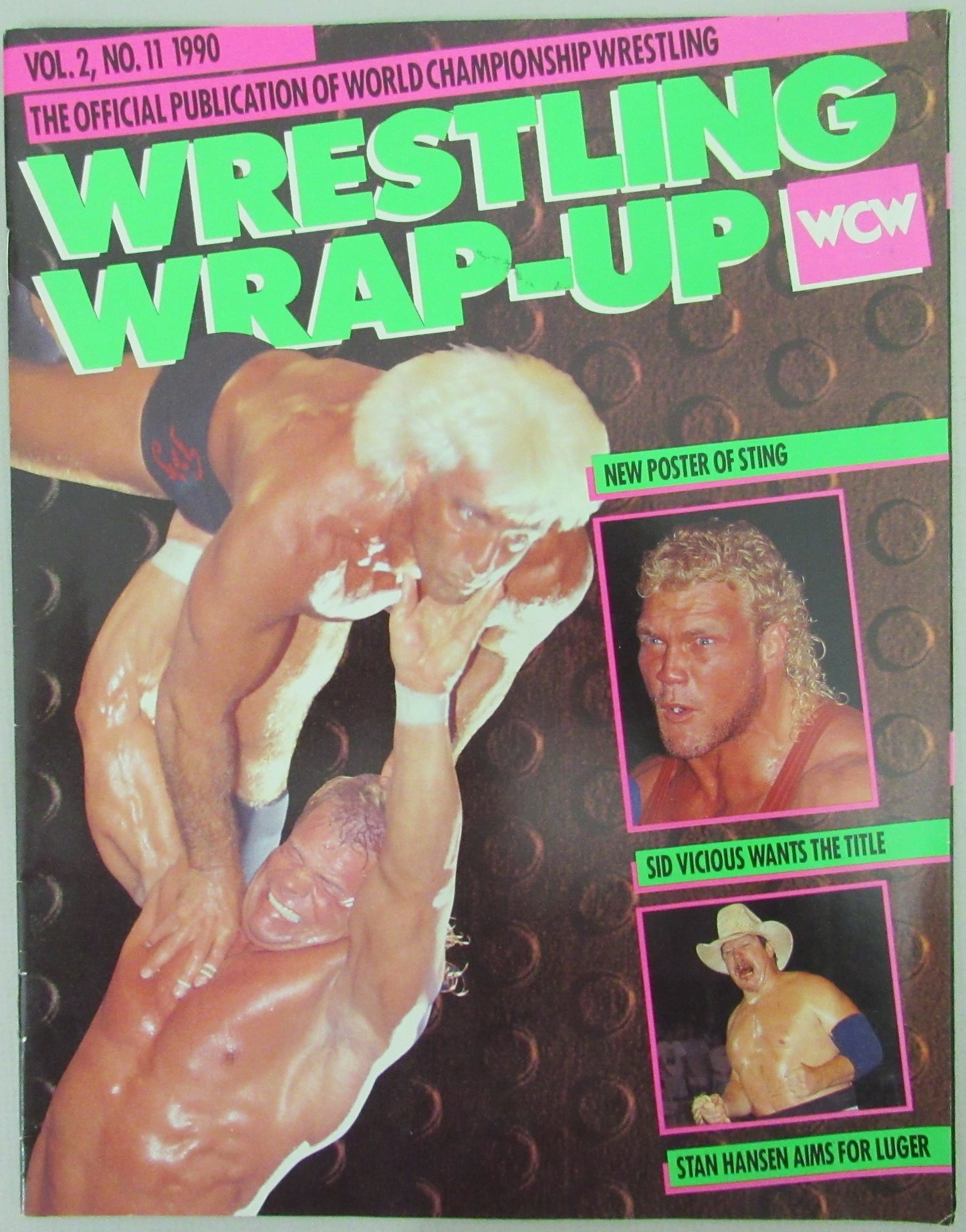1990 Wrestling Wrap-up Magazine Hulk Sting, Sid Vicious on Cover NOLABEL 210259