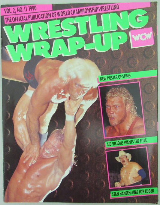 1990 Wrestling Wrap-up Magazine Hulk Sting, Sid Vicious on Cover NOLABEL 210259