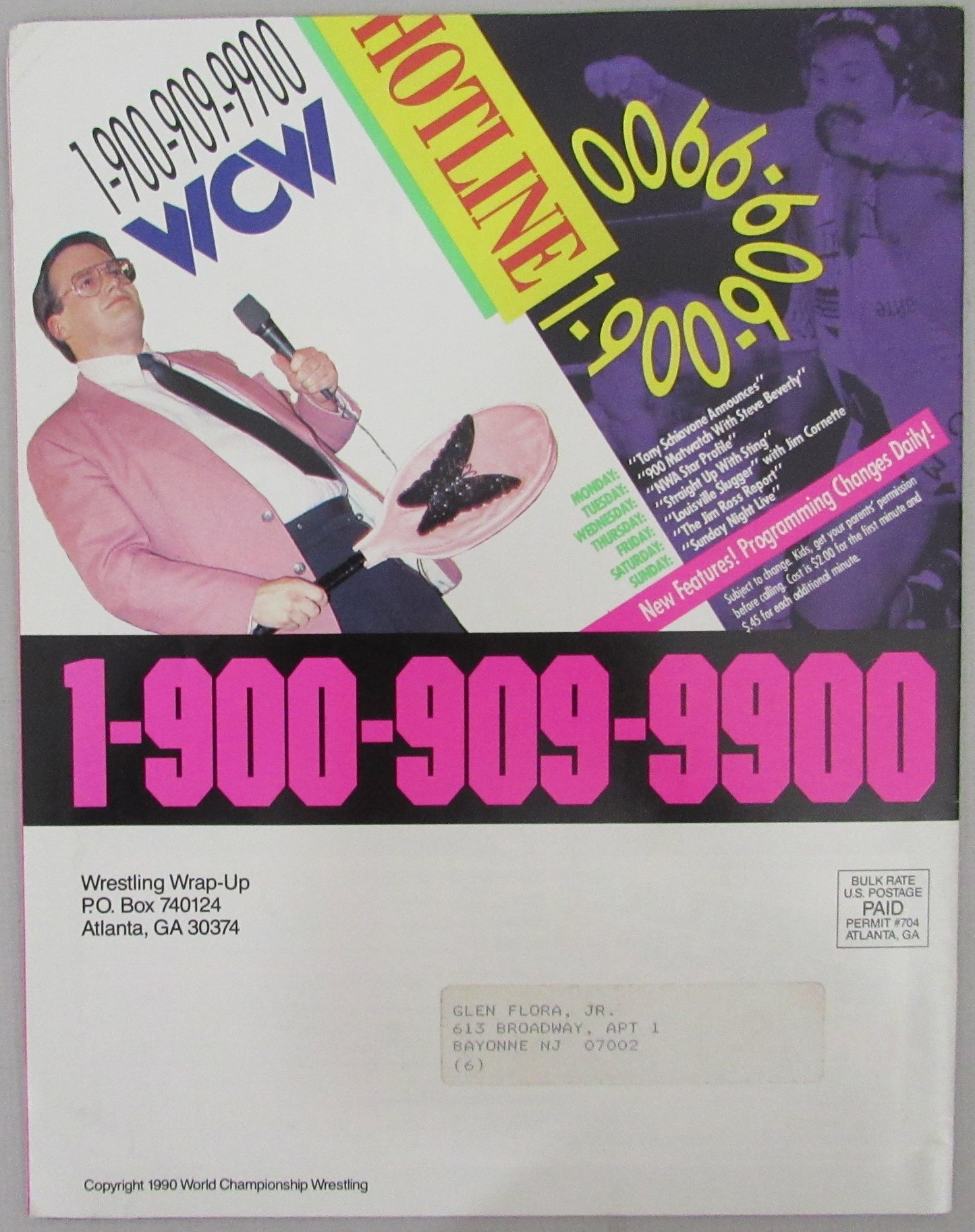 1990 Wrestling Wrap-up Magazine Hulk Sting, Sid Vicious on Cover NOLABEL 210259