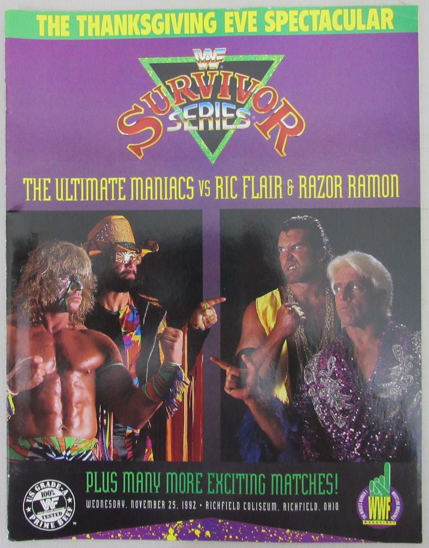 11/25/1992 WWF Survivor Series Program Ric Flair/Razor Ramon on Cover 210261