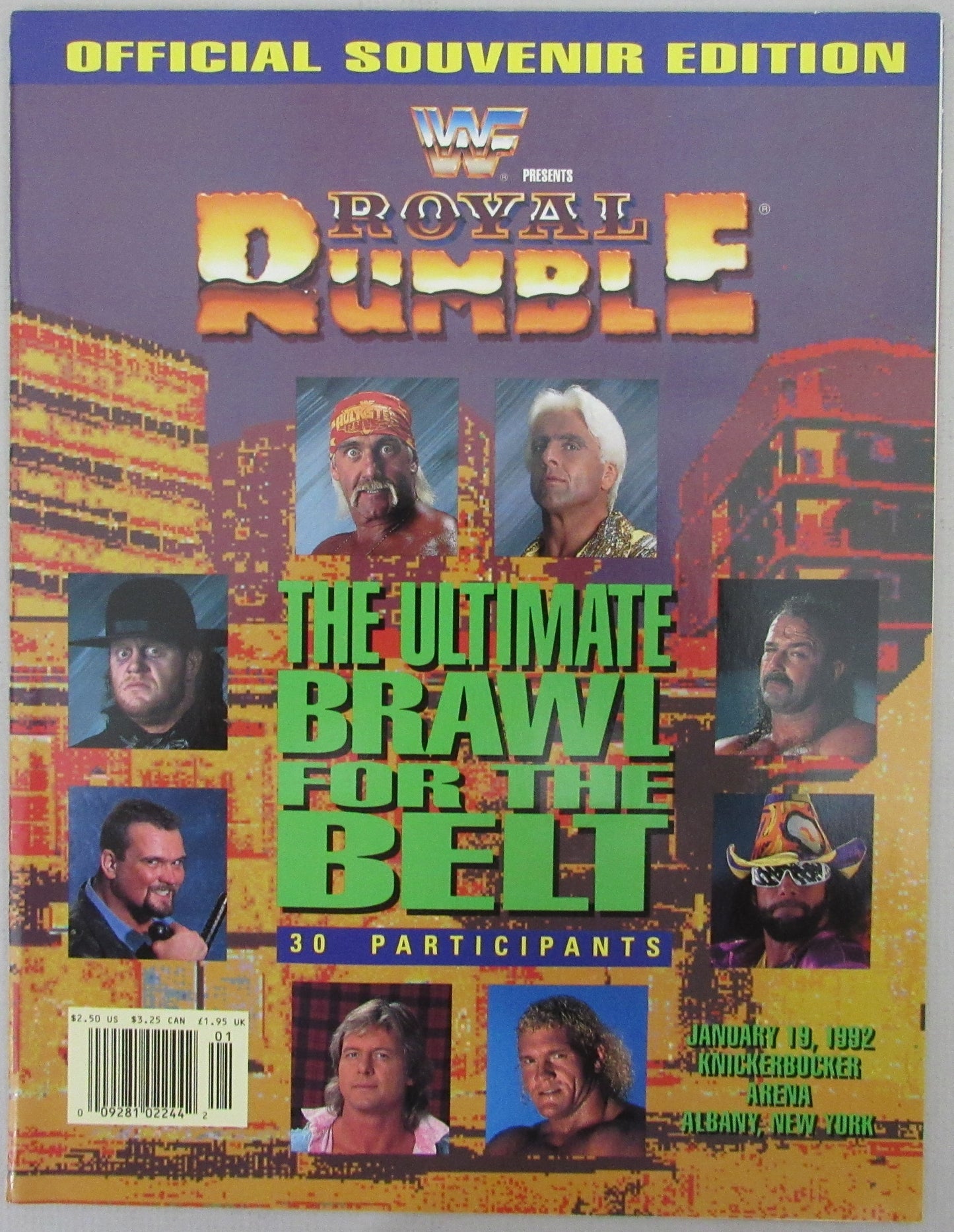 1/19/1992 WWF Royal Rumble Program Hulk Hogan/Ric Flair on Cover 210262