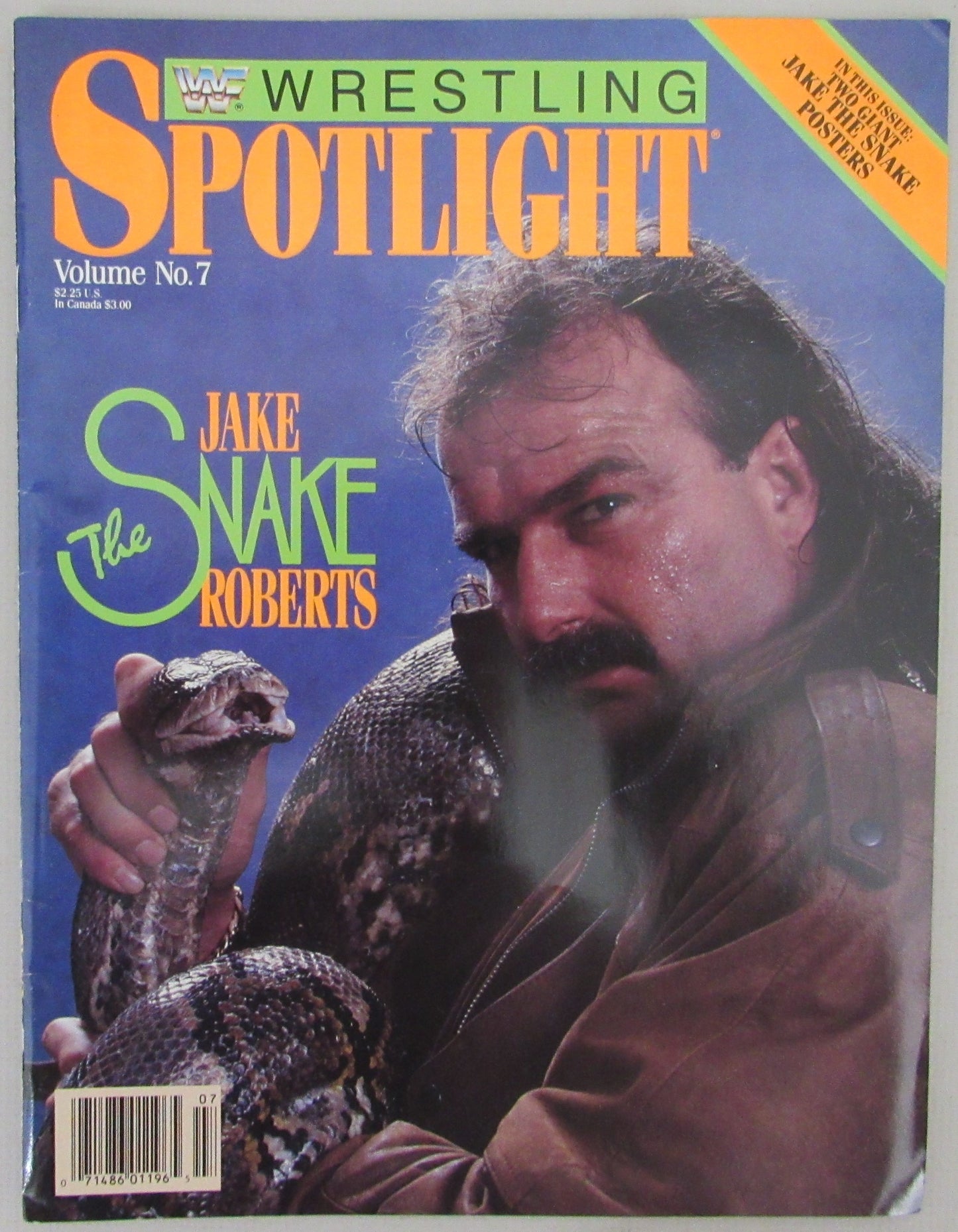 1990 WWF Spotlight Magazine Jake "The Snake" Roberts on Cover NOLABEL 210268