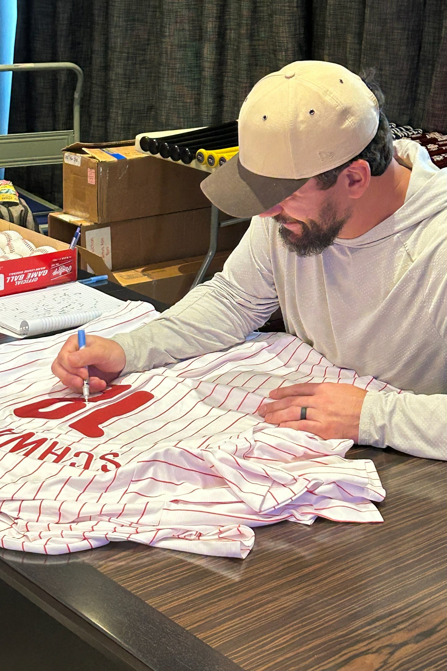 Kyle Schwarber Signed/Autographed Phillies XL Pinstripe Jersey PSA/DNA 210000