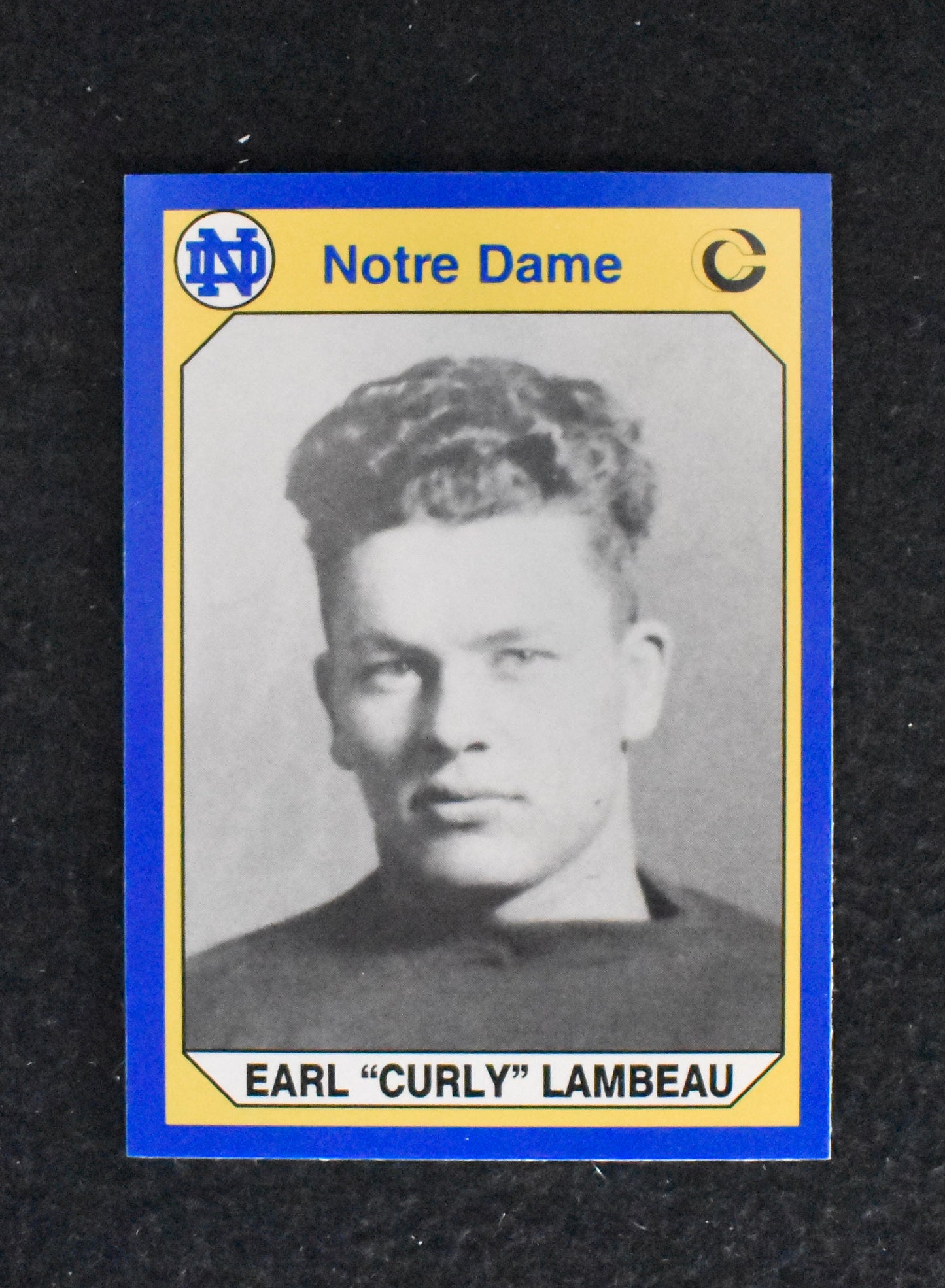 Lot of (365) 1990 Collegiate Collection #134 Early "Curly" Lambeau Notre Dame
