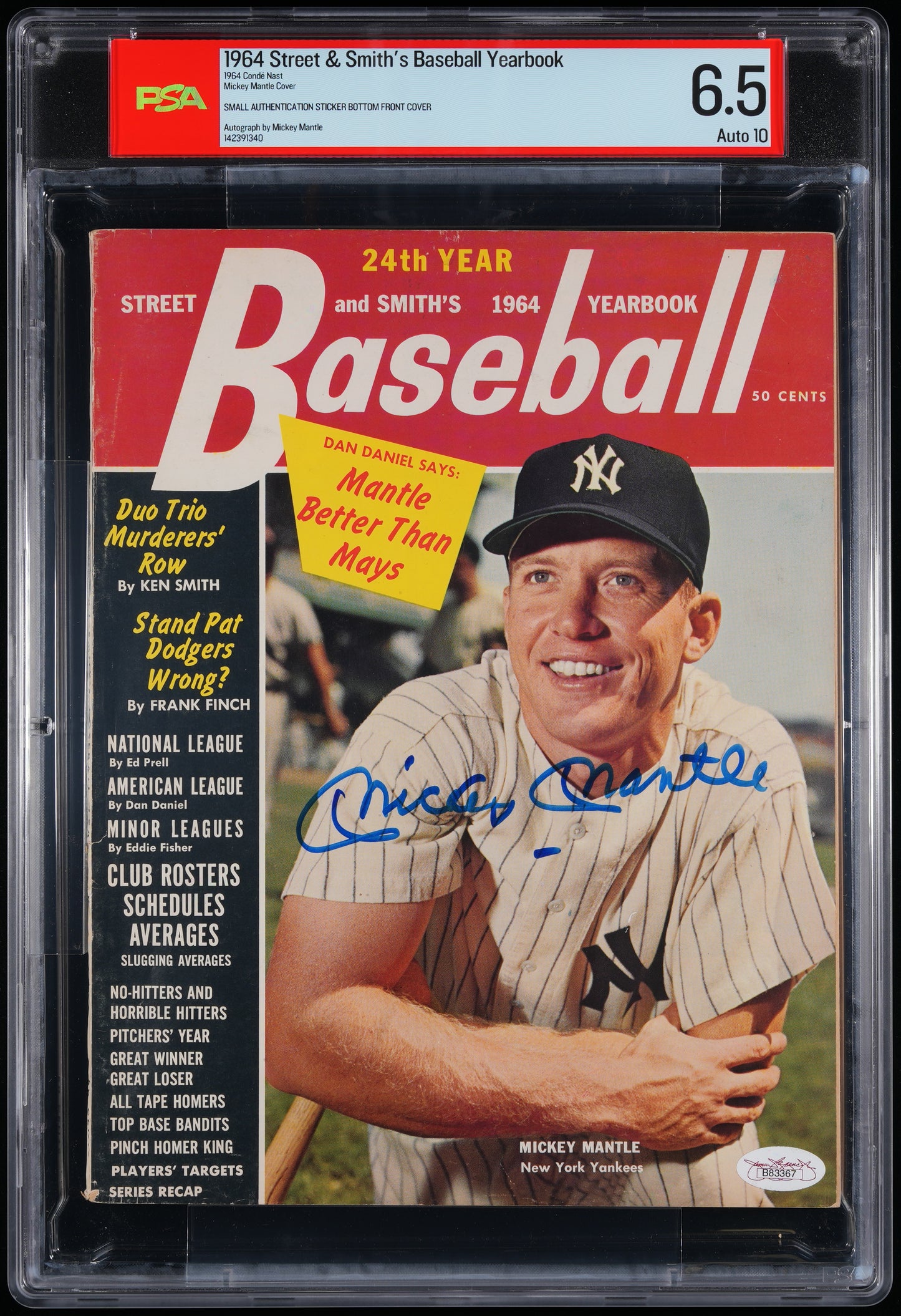 Mickey Mantle HOF Signed 1964 Street & Smith Baseball Magazine NO LABEL PSA/DNA