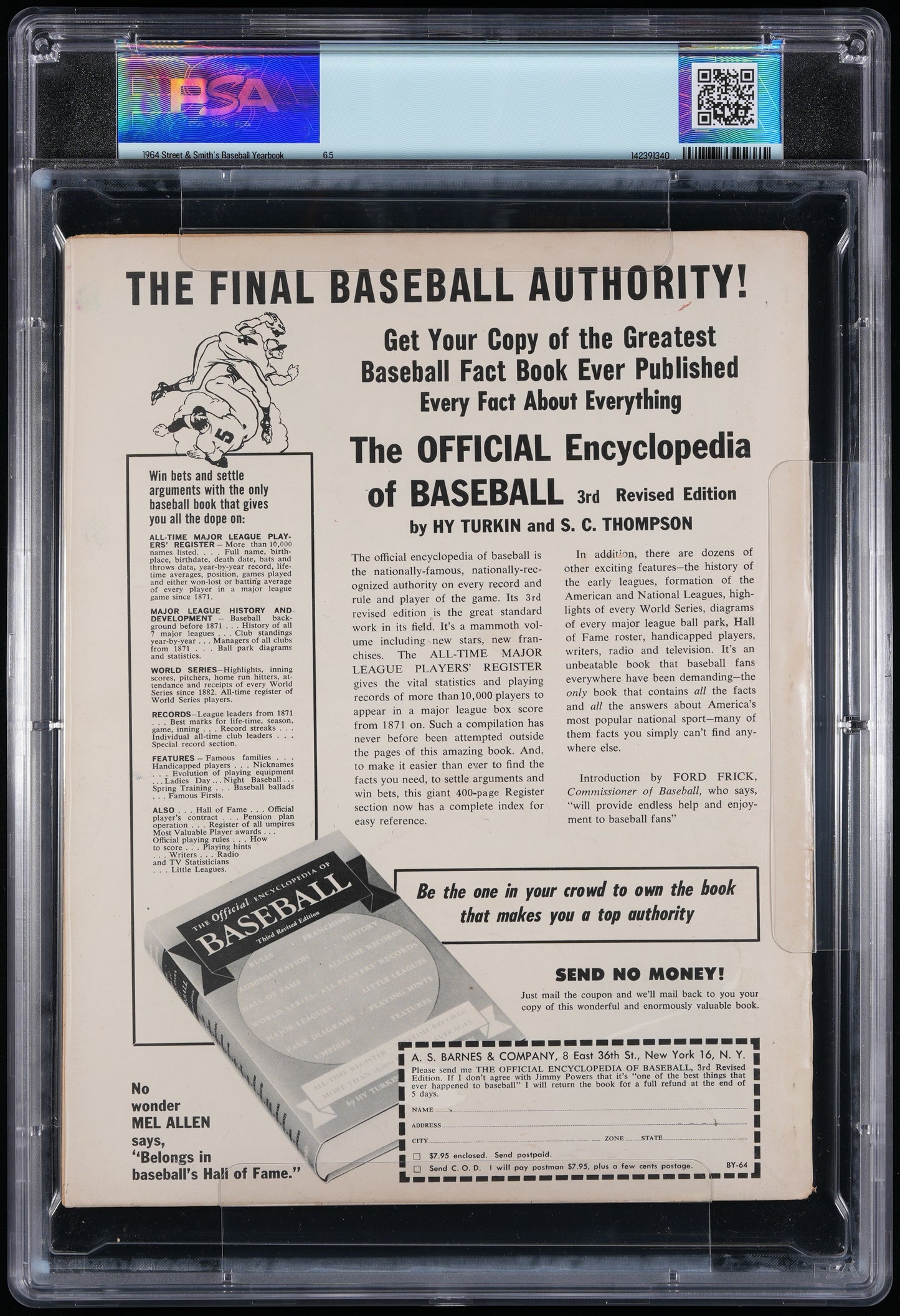 Mickey Mantle HOF Signed 1964 Street & Smith Baseball Magazine NO LABEL PSA/DNA
