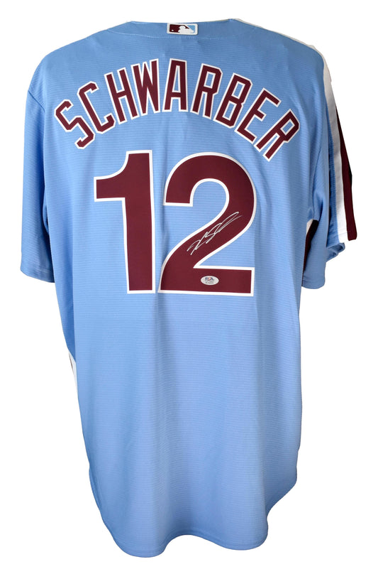 Kyle Schwarber Signed/Autographed Phillies XL Blue Jersey PSA/DNA 209999