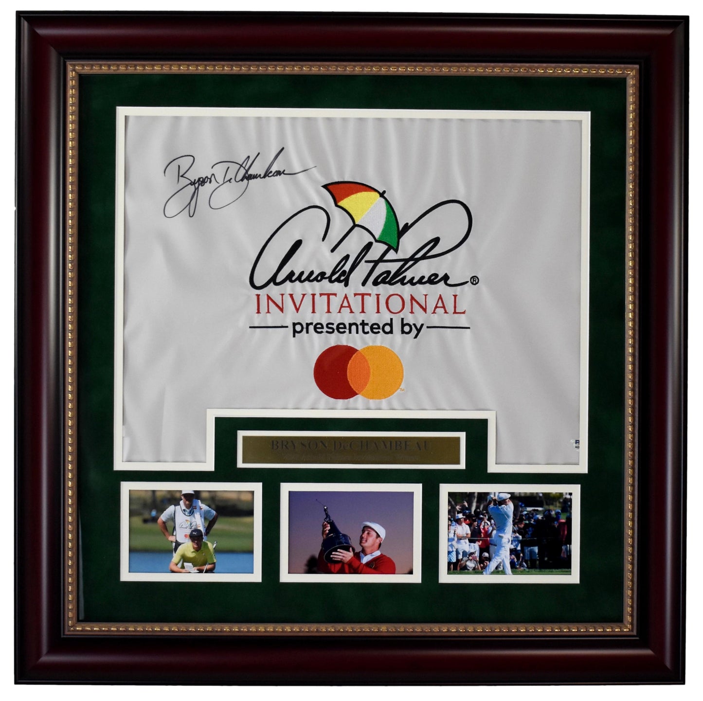 Bryson DeChambeau Signed Arnold Palmer Invitational Pin Flag Framed PSA/DNA 1317