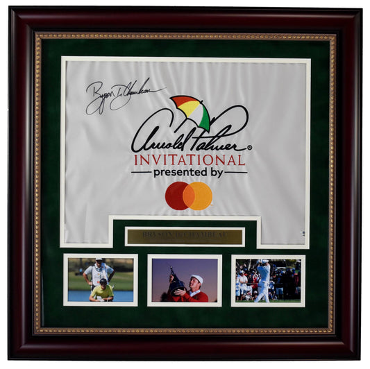 Bryson DeChambeau Signed Arnold Palmer Invitational Pin Flag Framed PSA/DNA 1317