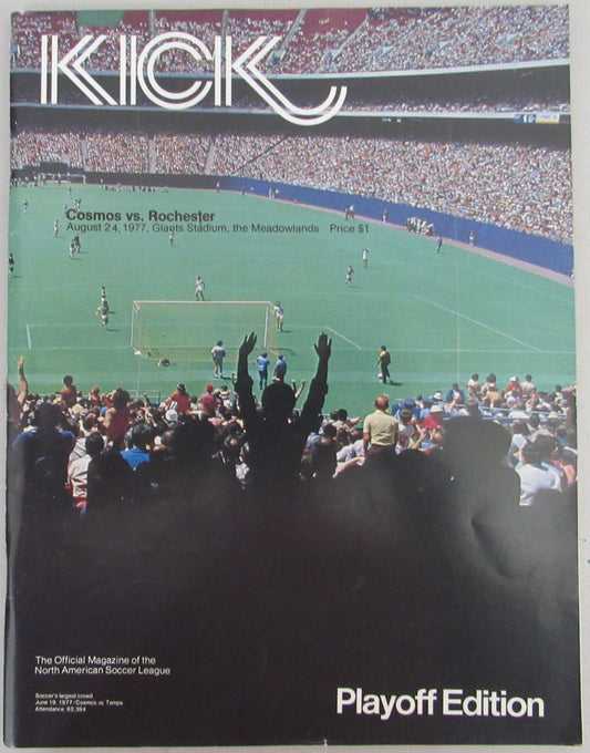 8/24/1977 NY Cosmos vs. Rochester Lancers Soccer Playoff Game Program 210283
