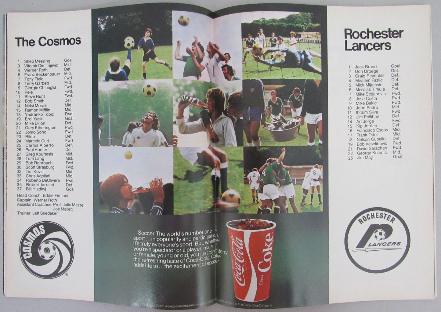 8/24/1977 NY Cosmos vs. Rochester Lancers Soccer Playoff Game Program 210283