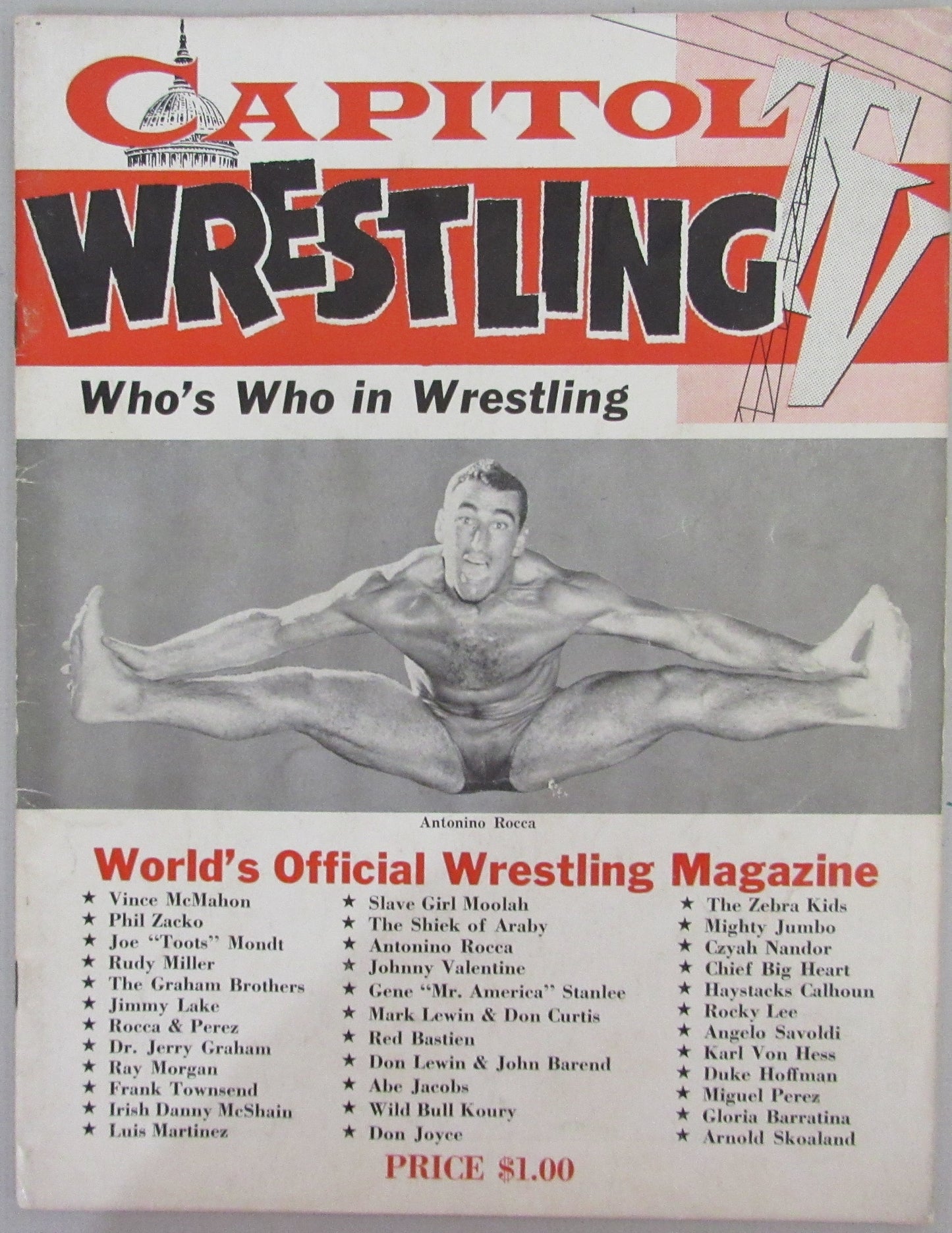 1957 Capitol Wrestling Magazine "Who's Who in Wrestling" Antonio Rocca 210285