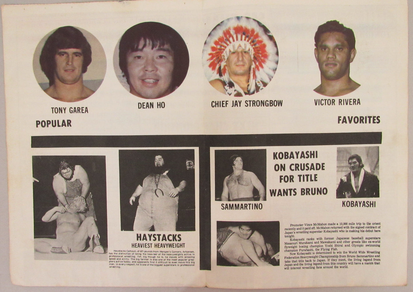 1974 Wrestling Newsletter No. 25 with Foldout Kobayashi on Cover 210286