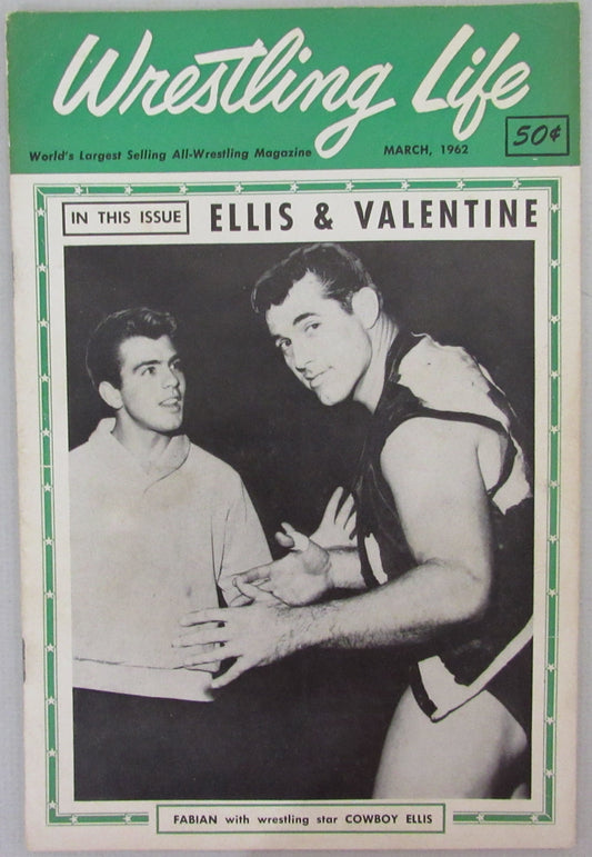 March 1962 Wrestling Life Magazine Cowboy Ellis on Cover 210288