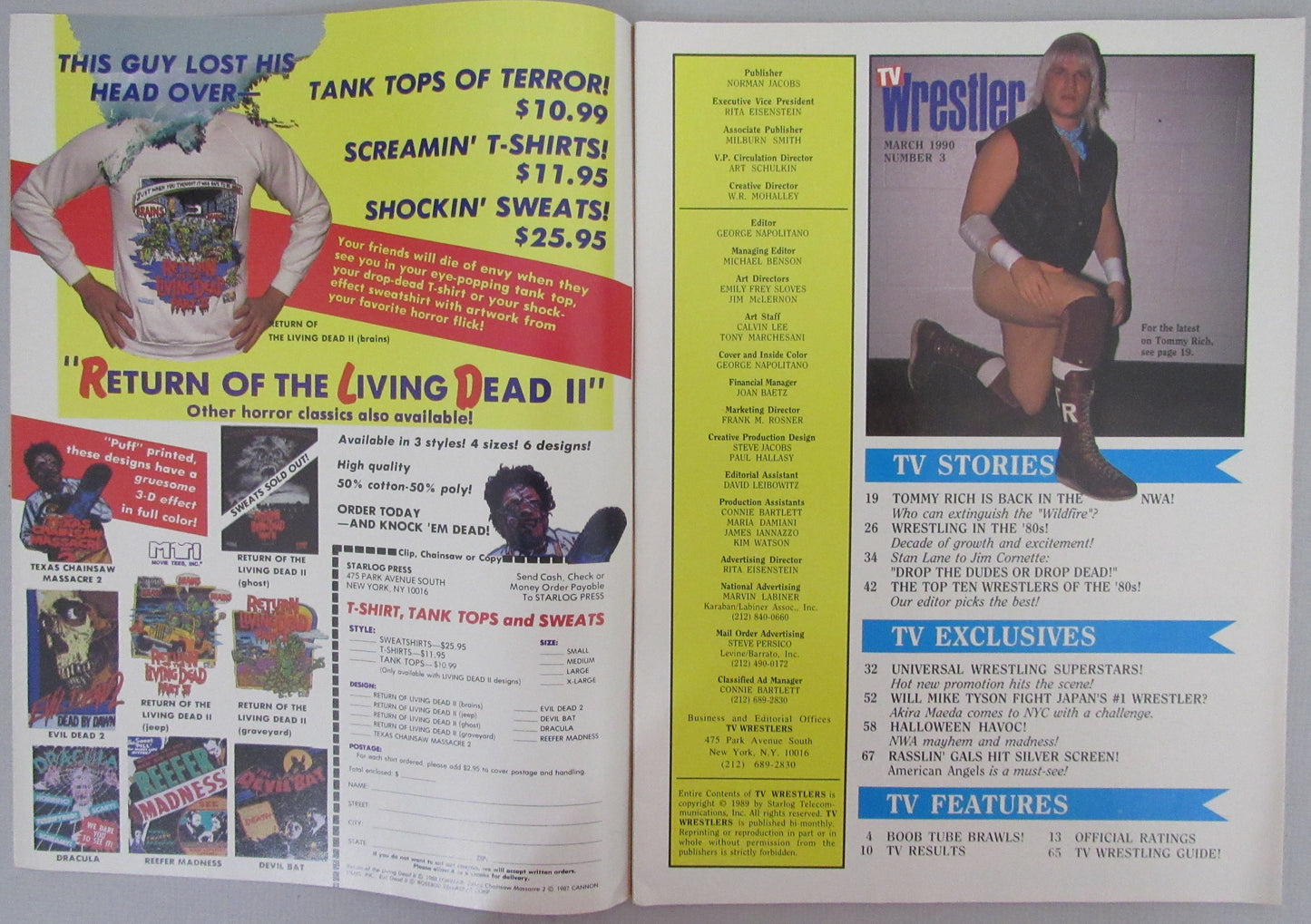 March 1990 TV Wrestlers Magazine Hulk Hogan on Cover 210293
