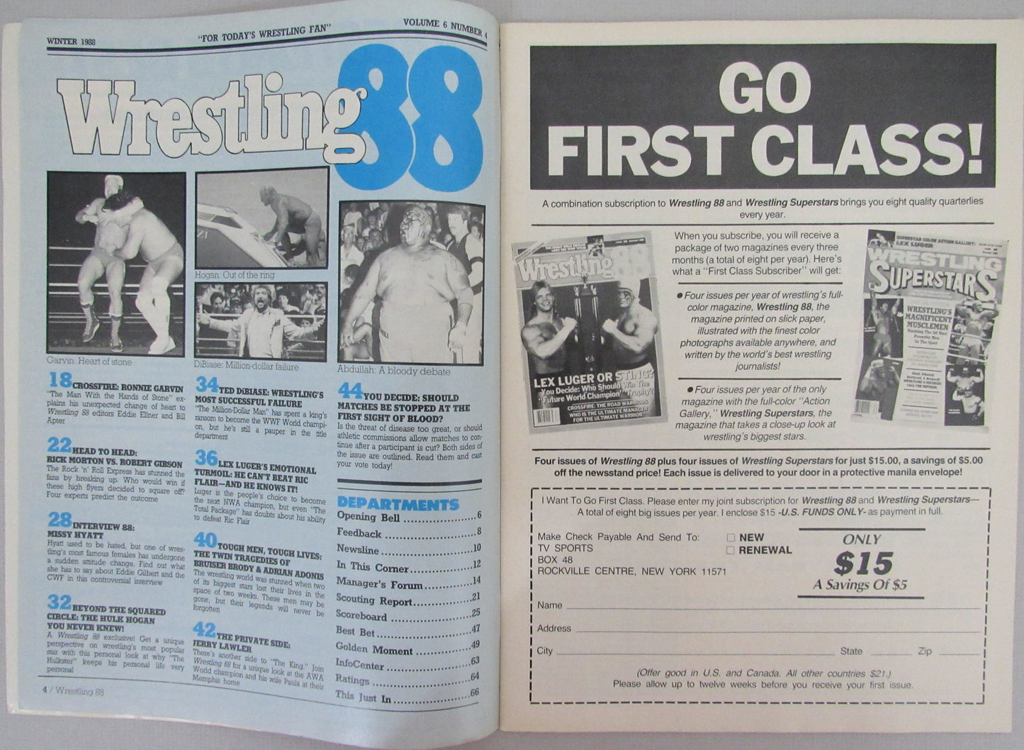 Winter 1988 Wrestling Magazine Hulk Hogan on Cover 210294