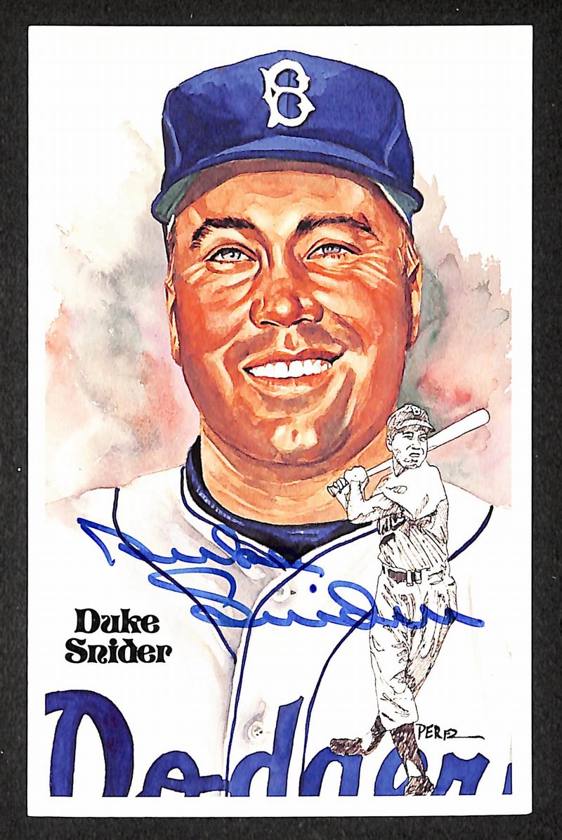 Duke Snyder HOF Dodgers Signed/Autographed Perez Steele Postcard 211322