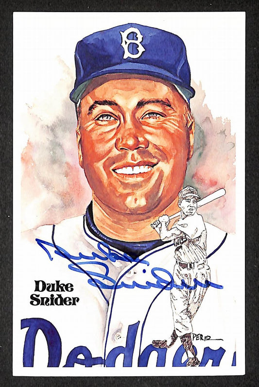 Duke Snyder HOF Dodgers Signed/Autographed Perez Steele Postcard 211322