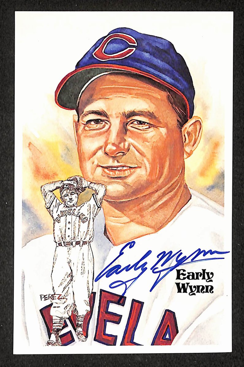Early Wynn HOF Indians Signed/Autographed Perez Steele Postcard 211321