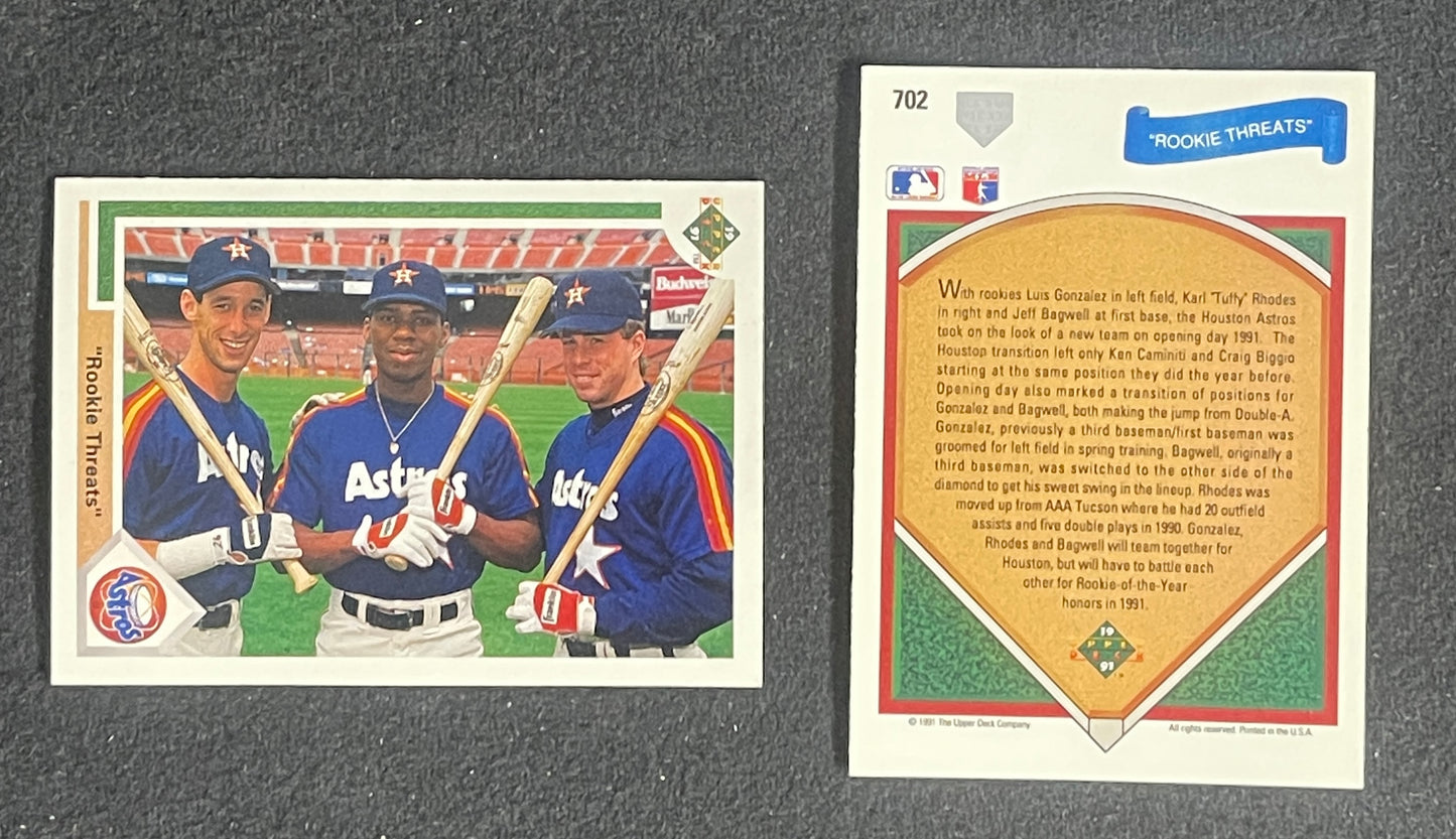 Lot of (90) 1991 Upper Deck Rookie Threats Card #702 Jeff Bagwell RC 211337