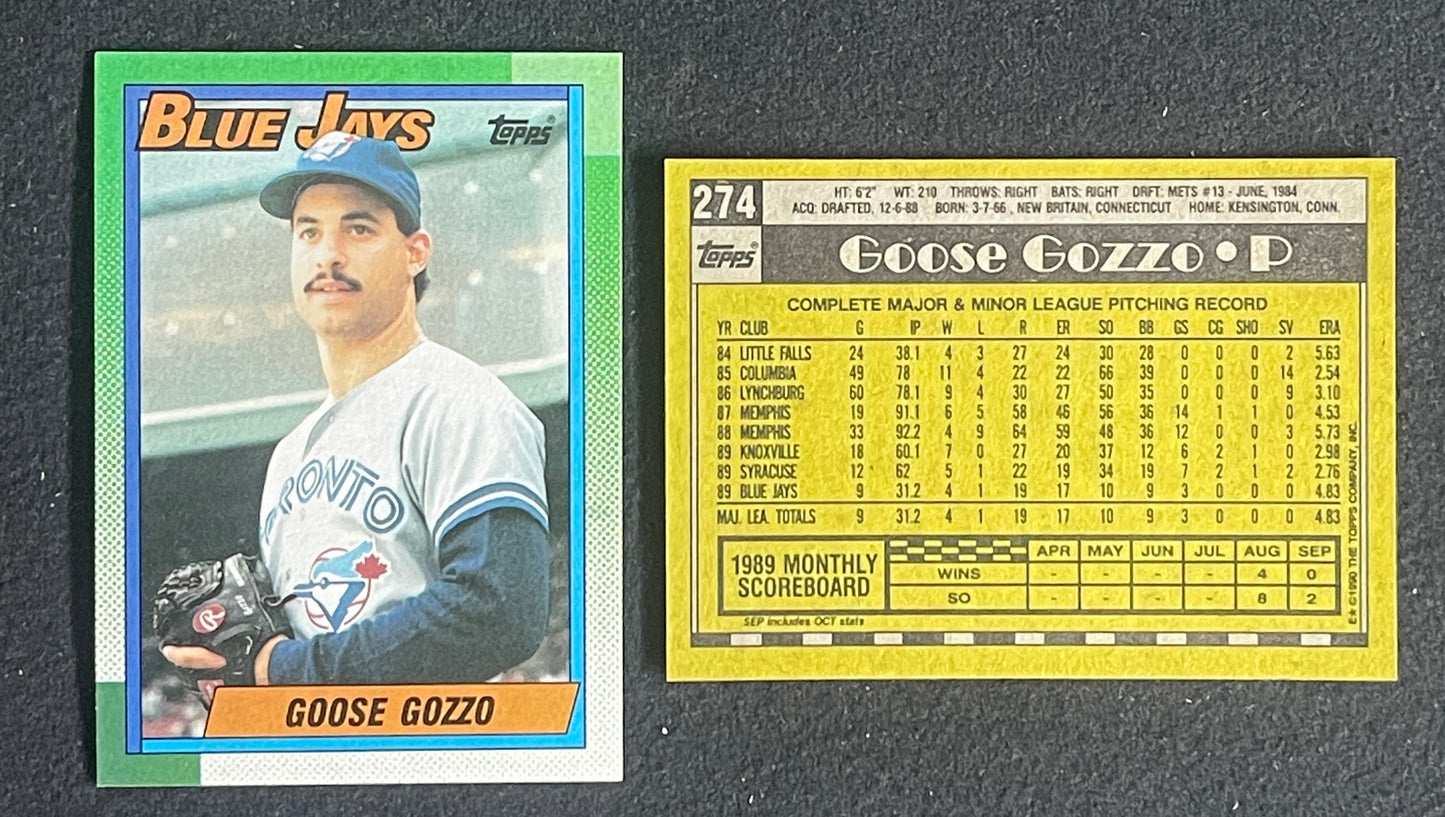 Lot of (600) 1990 Topps & 1990 Donruss Mauro Goose Gozzo Cards Blue Jays 211338