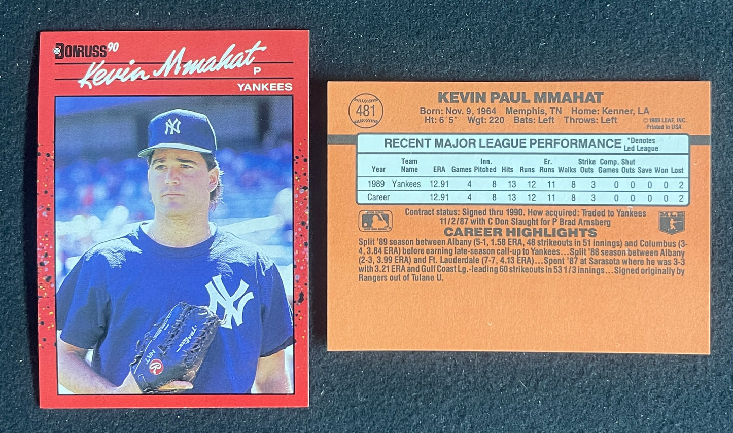 Lot of (600) 1990 Donruss Kevin Mmahat RC Cards #481 Yankees 211345