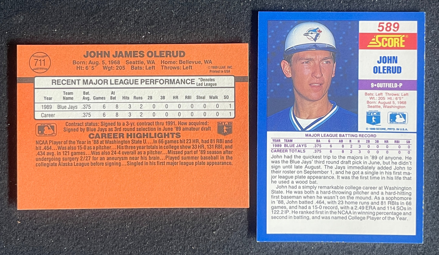 Lot of (46) John Olerud 1990 Score & Donruss RC Cards Blue Jays 211346