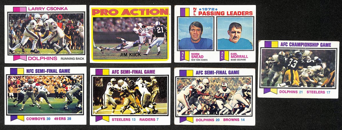 Lot of (20) Miami Dolphins Football Trading Cards Csonka RC/Griese/Little 211302