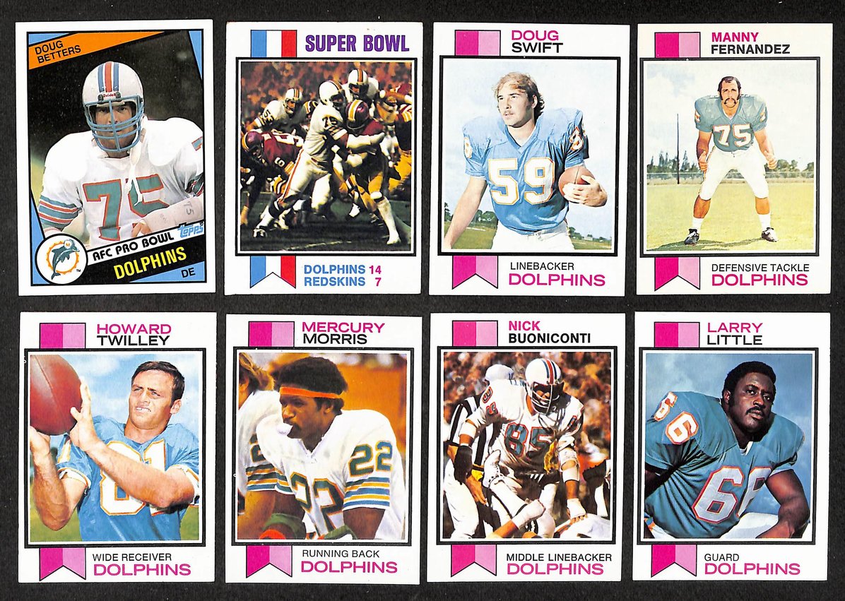Lot of (20) Miami Dolphins Football Trading Cards Csonka RC/Griese/Little 211302