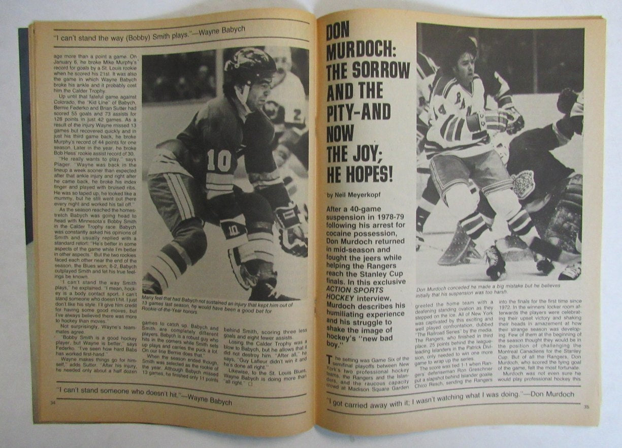 November 1979 Action Sports Hockey Magazine Don Murdoch cover NOLABEL 210996