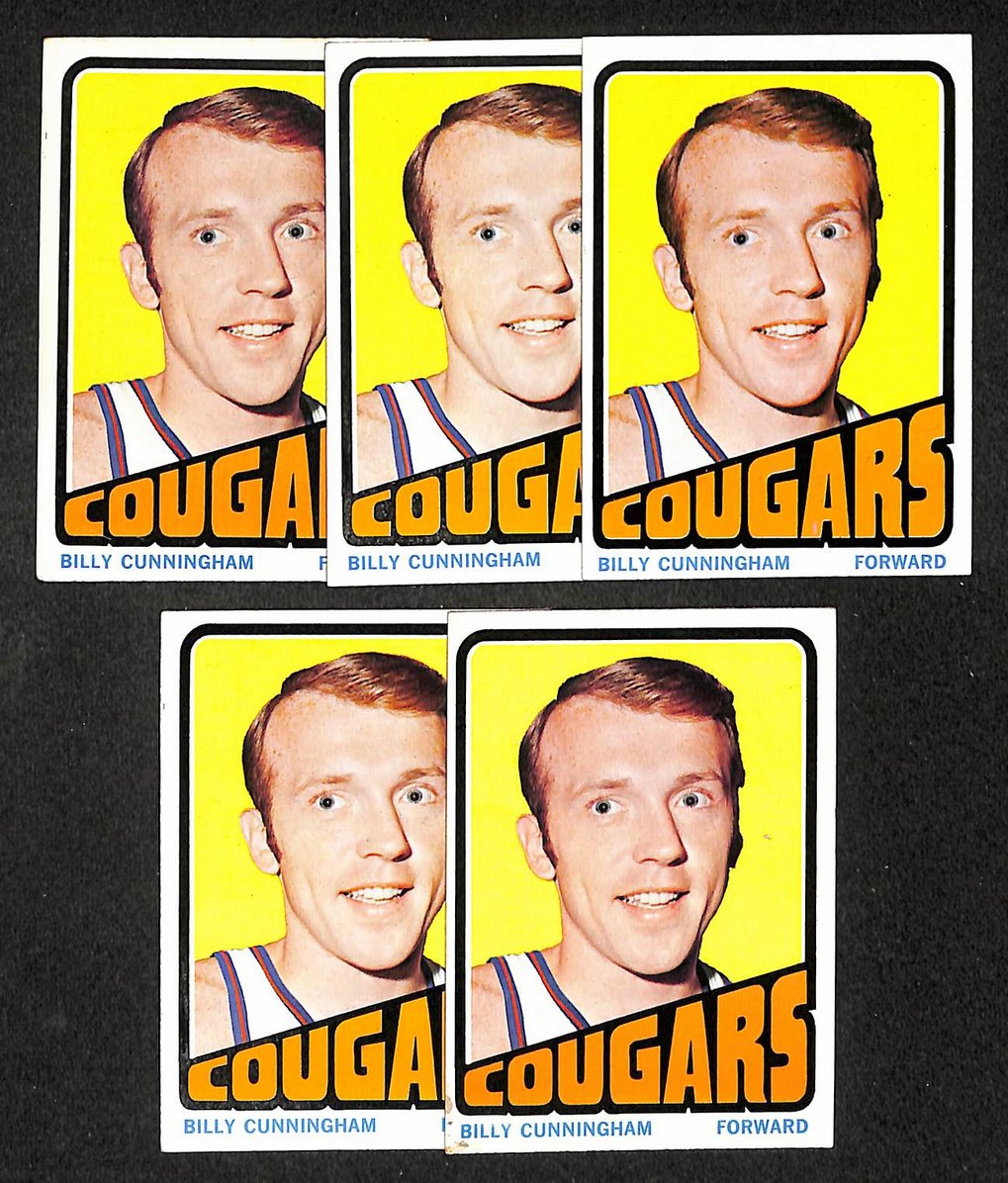 Lot of (5) Billy Cunningham Carolina Cougars 1972-73 TOPPS Card #215  211333