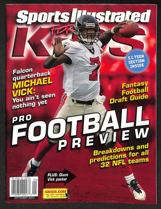 2003 Sports Illustrated for Kids Michael Vick w/ Cards Shaun Alexander 211496