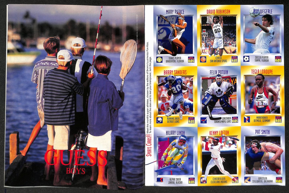 1995 Sports Illustrated for Kids Grant Hill w/ Cards Barry Sanders 211498