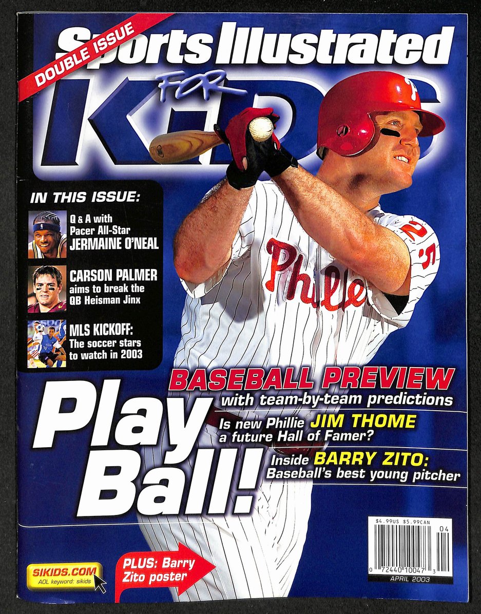 2003 Sports Illustrated for Kids Jim Thome w/ Cards Nash Sakic 211501