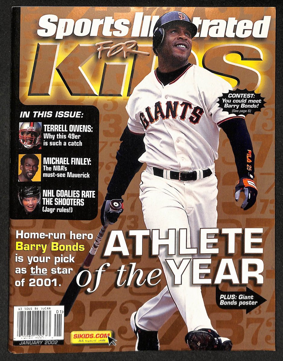 2002 Sports Illustrated for Kids Barry Bonds w/ Cards Sosa Strahan 211503