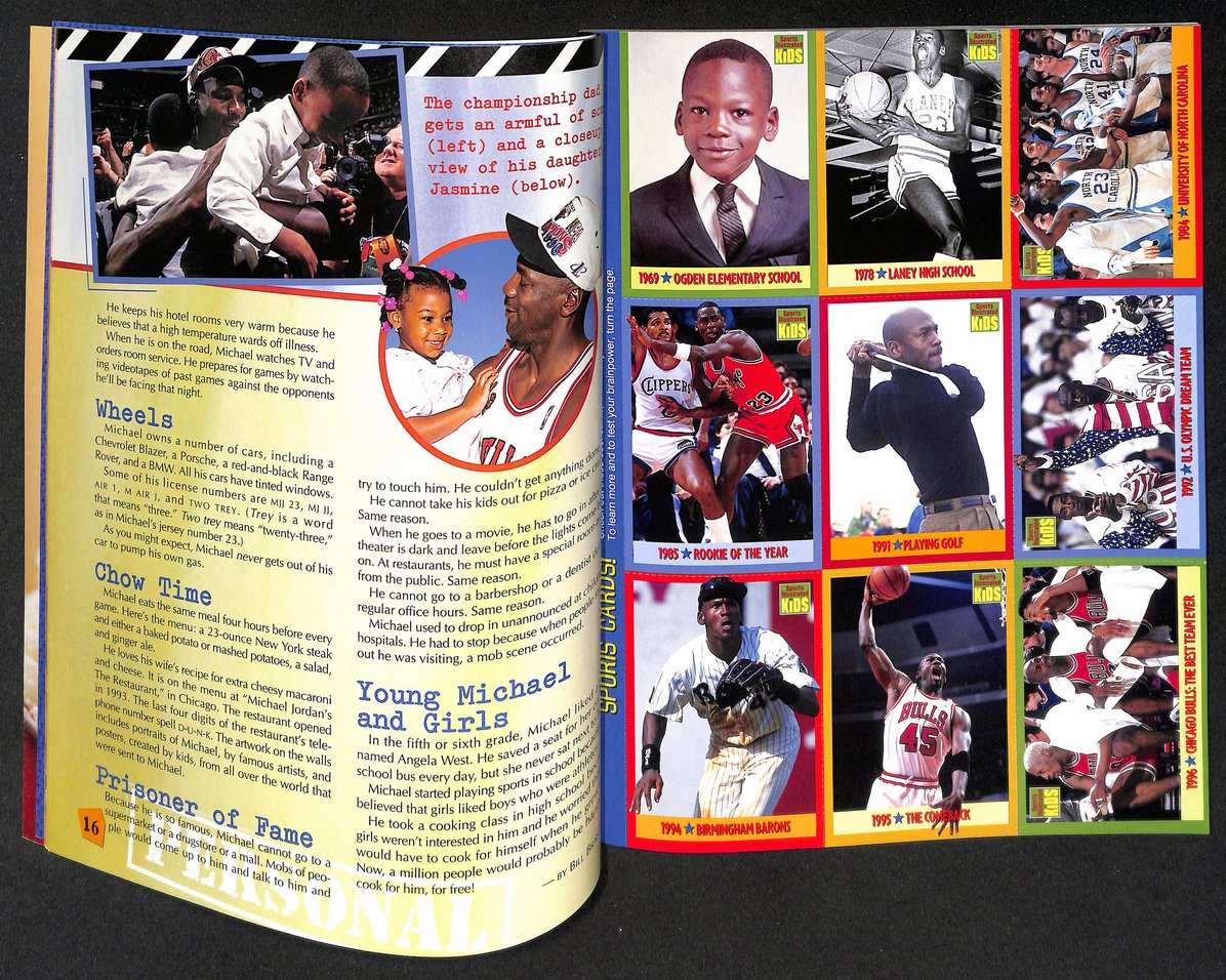 1998 Sports Illustrated for Kids Extra Michael Jordan w/ Cards & Poster 211509