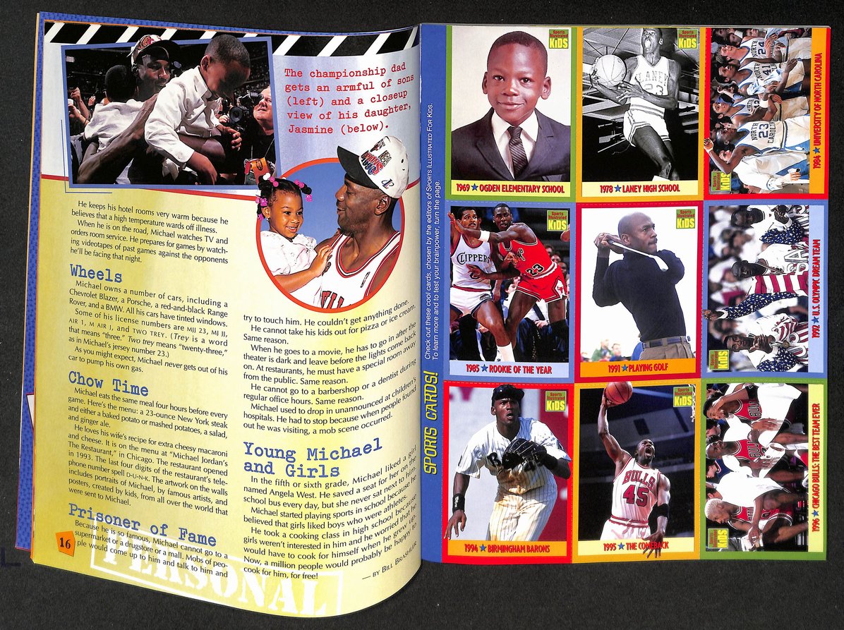 1998 Sports Illustrated for Kids Michael Jordan w/ Cards & Poster 211510