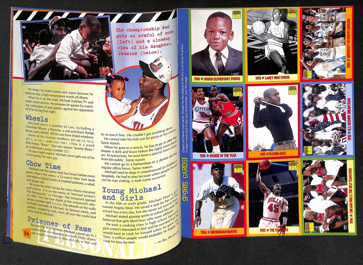 1998 Sports Illustrated for Kids Michael Jordan w/ Cards & Poster 211511