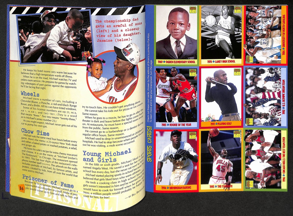 1998 Sports Illustrated for Kids Michael Jordan w/ Cards & Poster 211512