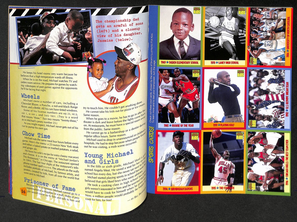 1998 Sports Illustrated for Kids Michael Jordan w/ Cards & Poster 211513